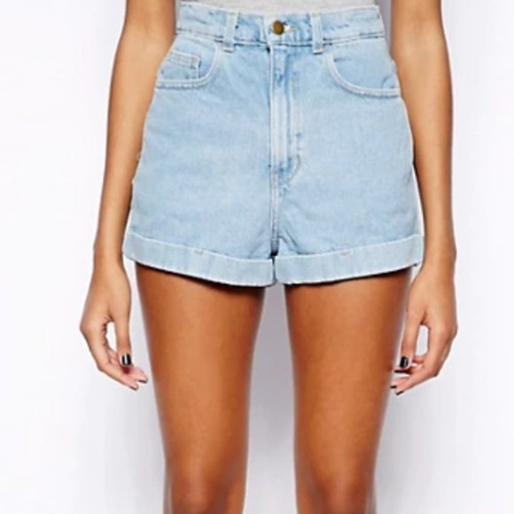 American Apparel Pants - american apparel high waisted jean shorts